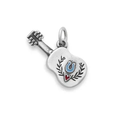 Enamel Festive Guitar Charm in Sterling Silver - Image 2