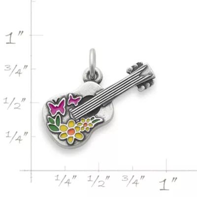 Enamel Festive Guitar Charm in Sterling Silver - Image 5