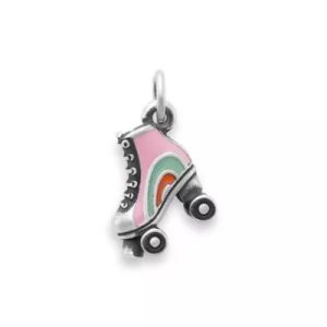 Enamel Roller Skate Charm in Sterling Silver