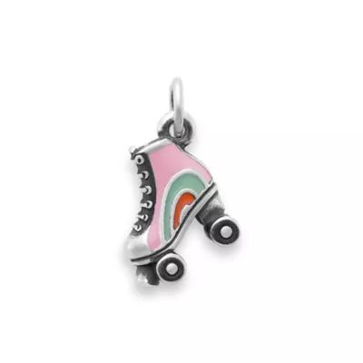Enamel Roller Skate Charm in Sterling Silver