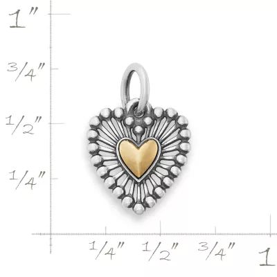 Shining Heart Charm in Sterling Silver and 14K Yellow Gold - Image 4