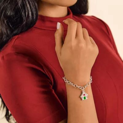 Enamel Gingerbread House Charm in Sterling Silver - Image 4