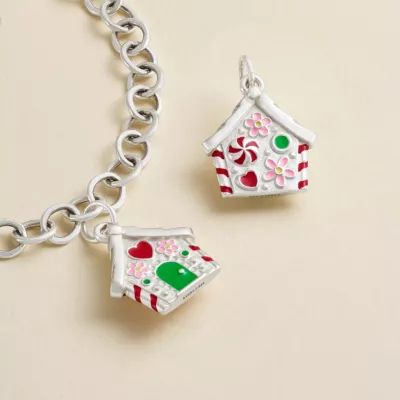 Enamel Gingerbread House Charm in Sterling Silver - Image 3
