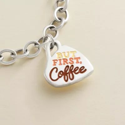 Enamel But First Coffee Charm in Sterling Silver - Image 2