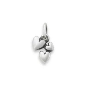 Gathered Heart Charm in Sterling Silver