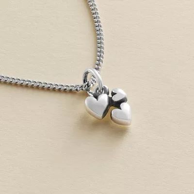 Gathered Heart Charm in Sterling Silver - Image 2
