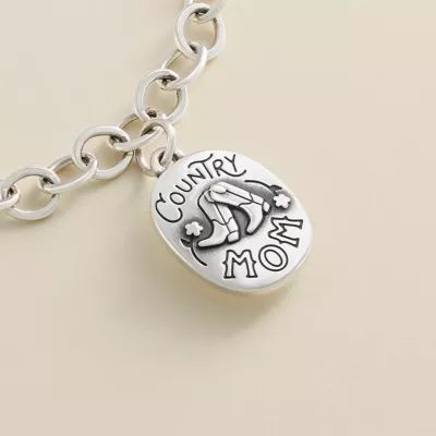 Country Mom Charm in Sterling Silver or 14K Yellow Gold - Image 2