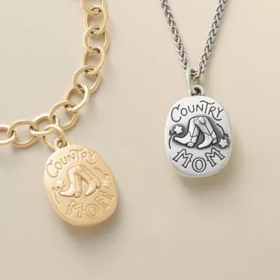 Country Mom Charm in Sterling Silver or 14K Yellow Gold - Image 3