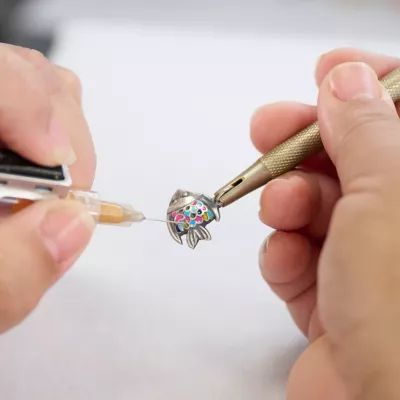 Enamel Happy Fish Charm in Sterling Silver - Image 4