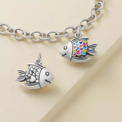 Enamel Happy Fish Charm in Sterling Silver - Image 2