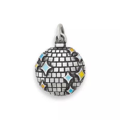 Enamel Disco Ball Charm in Sterling Silver