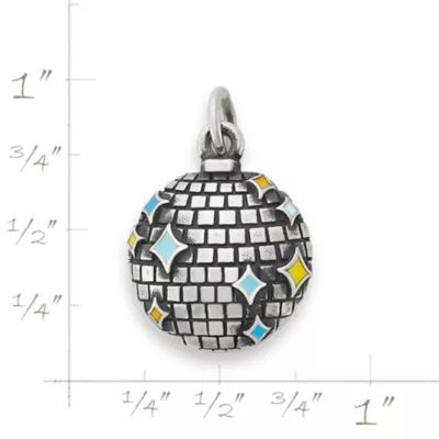 Enamel Disco Ball Charm in Sterling Silver - Image 4