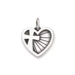 God's Light Heart Charm in Sterling Silver