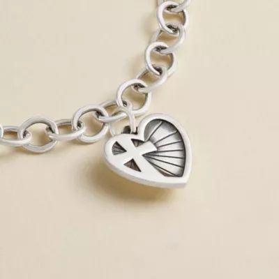 God's Light Heart Charm in Sterling Silver - Image 2