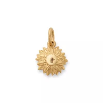 Pave Diamond Sunflower Pendant in 14K Yellow Gold - Image 2