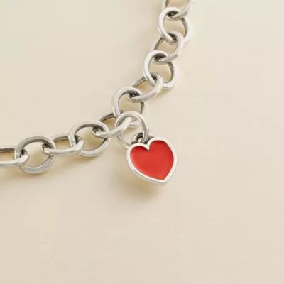 Enamel Connected Hearts Charm in Sterling Silver - Image 2