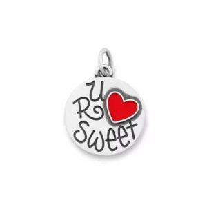 Enamel U R Sweet Lollipop Charm in Sterling Silver