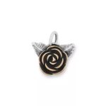 Wild Rose Charm in Sterling Silver and Bronze