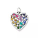 Full of Love Enamel Heart Charm in Sterling Silver