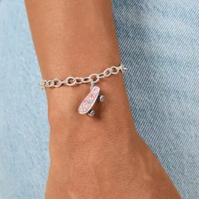 Enamel Floral Skateboard in Sterling Silver - Image 4