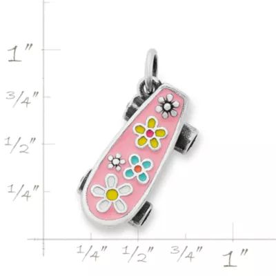 Enamel Floral Skateboard in Sterling Silver - Image 6