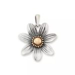 Full Bloom Pendant in Sterling Silver and Bronze
