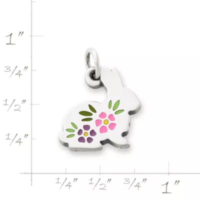 Enamel Floral Bunny Charm in Sterling Silver - Image 6