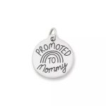 Promoted to Mommy Charm in Sterling Silver