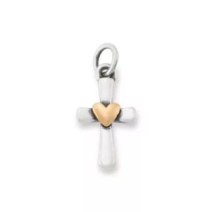 Enduring Love Cross Charm in Sterling Silver and Bronze