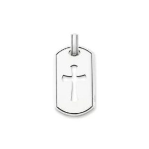 Classic Tag Cross Pendant in Sterling Silver