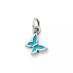 Enamel Mini Butterfly Charm in Sterling Silver