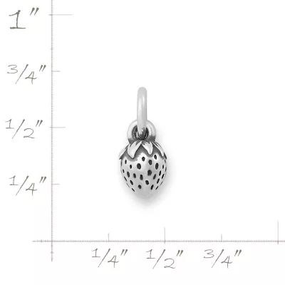 Mini Strawberry Charm in Sterling Silver - Image 4