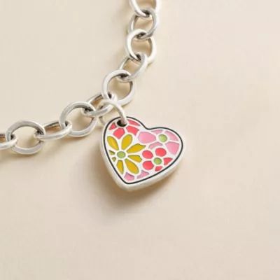 Enamel Groovy Heart Charm in Sterling Silver - Image 3