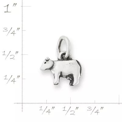 Tiny Cow Charm in Sterling Silver - Image 5
