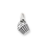 Mini Cupcake Charm in Sterling Silver