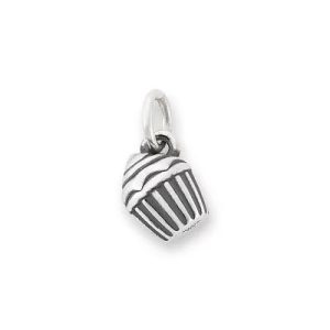 Mini Cupcake Charm in Sterling Silver