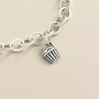 Mini Cupcake Charm in Sterling Silver - Image 2
