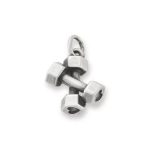 Strong and Fit Charm in Sterling Silver