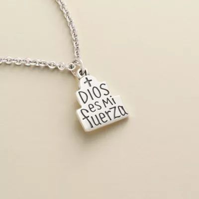 Dios es Mi Fuerza Charm in Sterling Silver - Image 2
