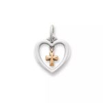 Love and Faith Dangle Charm in Sterling Silver and Bronze