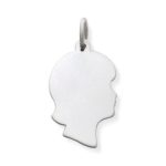 Girl Silhouette Charm in Sterling Silver or 14K Yellow Gold
