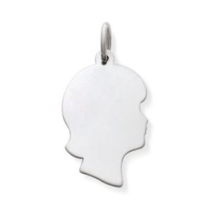 Girl Silhouette Charm in Sterling Silver or 14K Yellow Gold