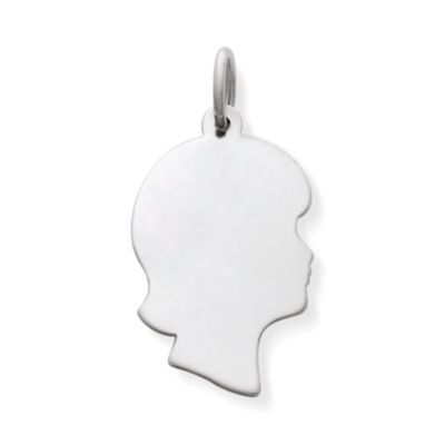 Girl Silhouette Charm in Sterling Silver or 14K Yellow Gold