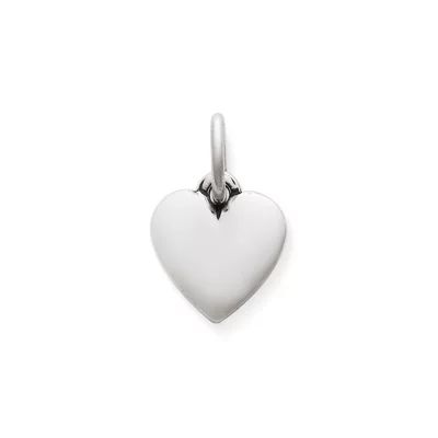 Puffed Heart Charm in Sterling Silver or 14K Yellow Gold