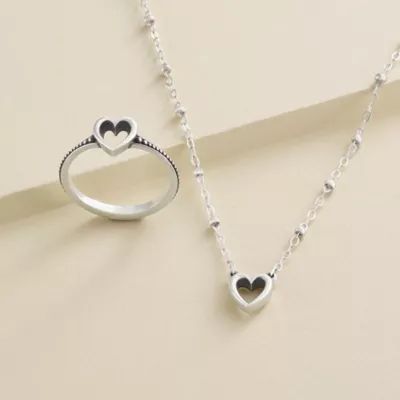 Delicate Heart Beaded Necklace in Sterling Silver - Image 4