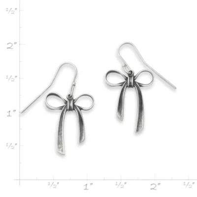 Bow Dangle Earrings in Sterling Silver - Image 4