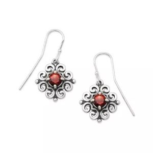 Spanish Lace Birthstone Dangle Earrings in Sterling Silver or 14K Yellow Gold