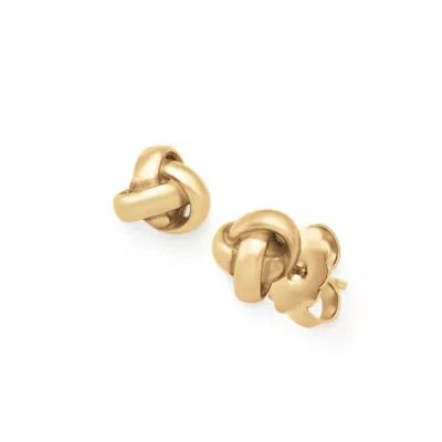 Woven Knot Stud Earrings in 14K Yellow Gold - Image 2