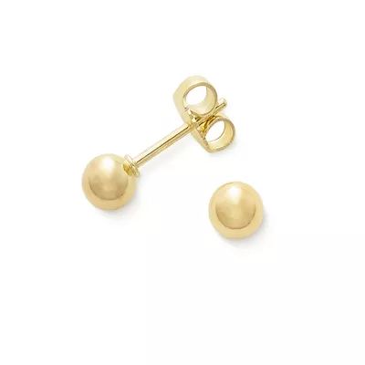 Small Stud Earrings, 5mm in 14K Yellow Gold - Image 2