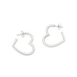Heart Hoop Earrings in Sterling Silver